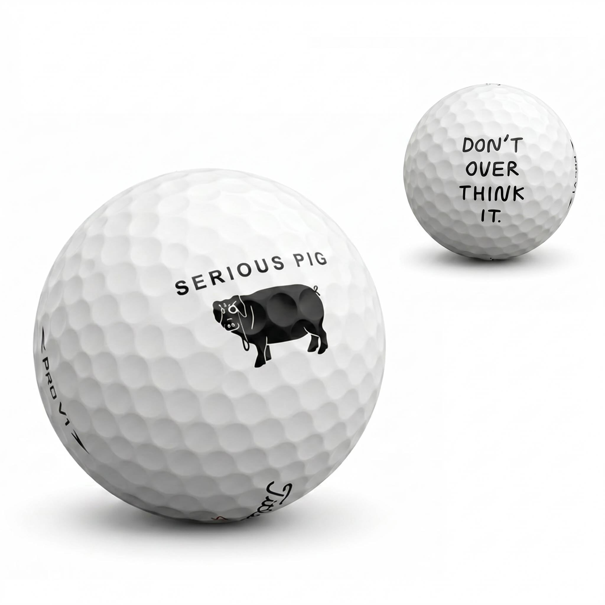 Serious Pig 'Don't Over Think It' Golf Balls (3 Pack)