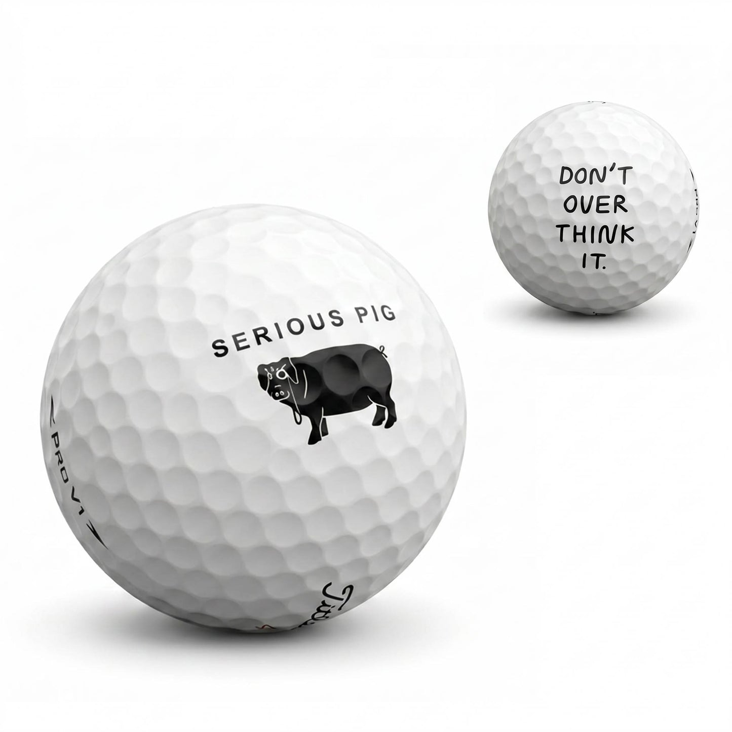 Serious Pig 'Don't Over Think It' Golf Balls (3 Pack)