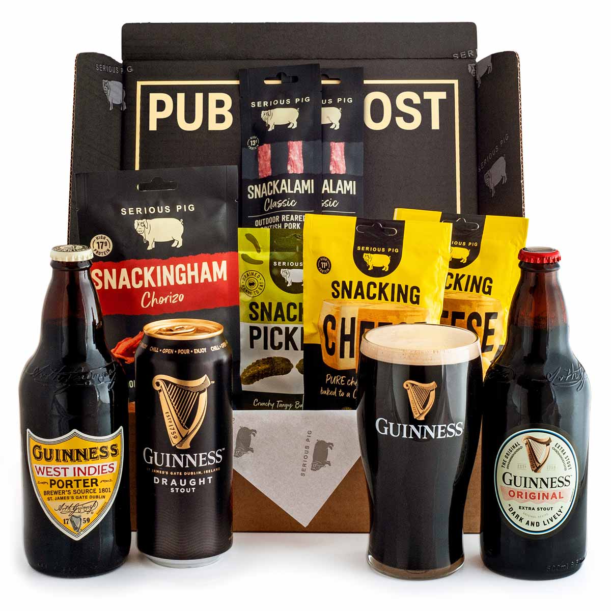 Guinness gift hamper with snacks