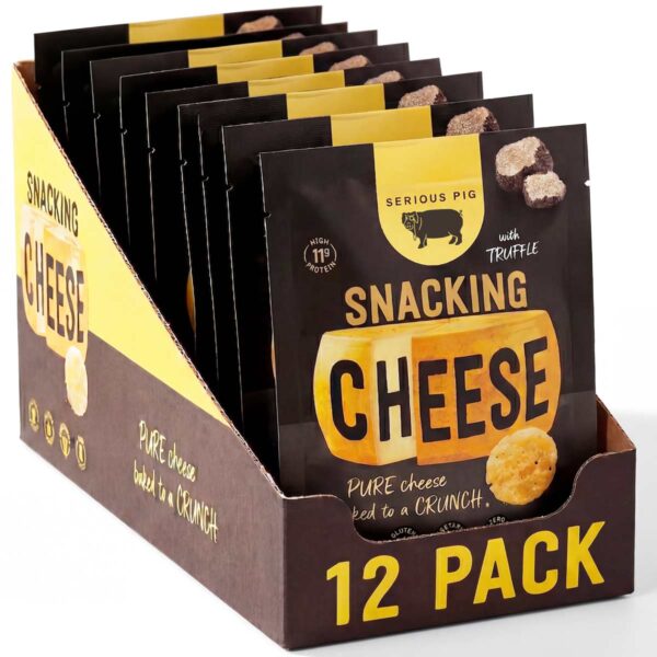 serious pig snacking cheese
